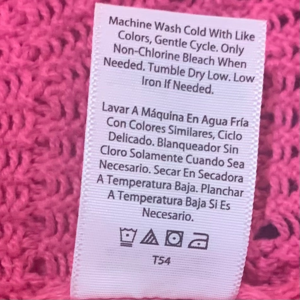 Wonder Nation Girls Pink Cheer Crochet Knit Sweater Tank Top XL 14-16 NEW - Picture 10 of 10